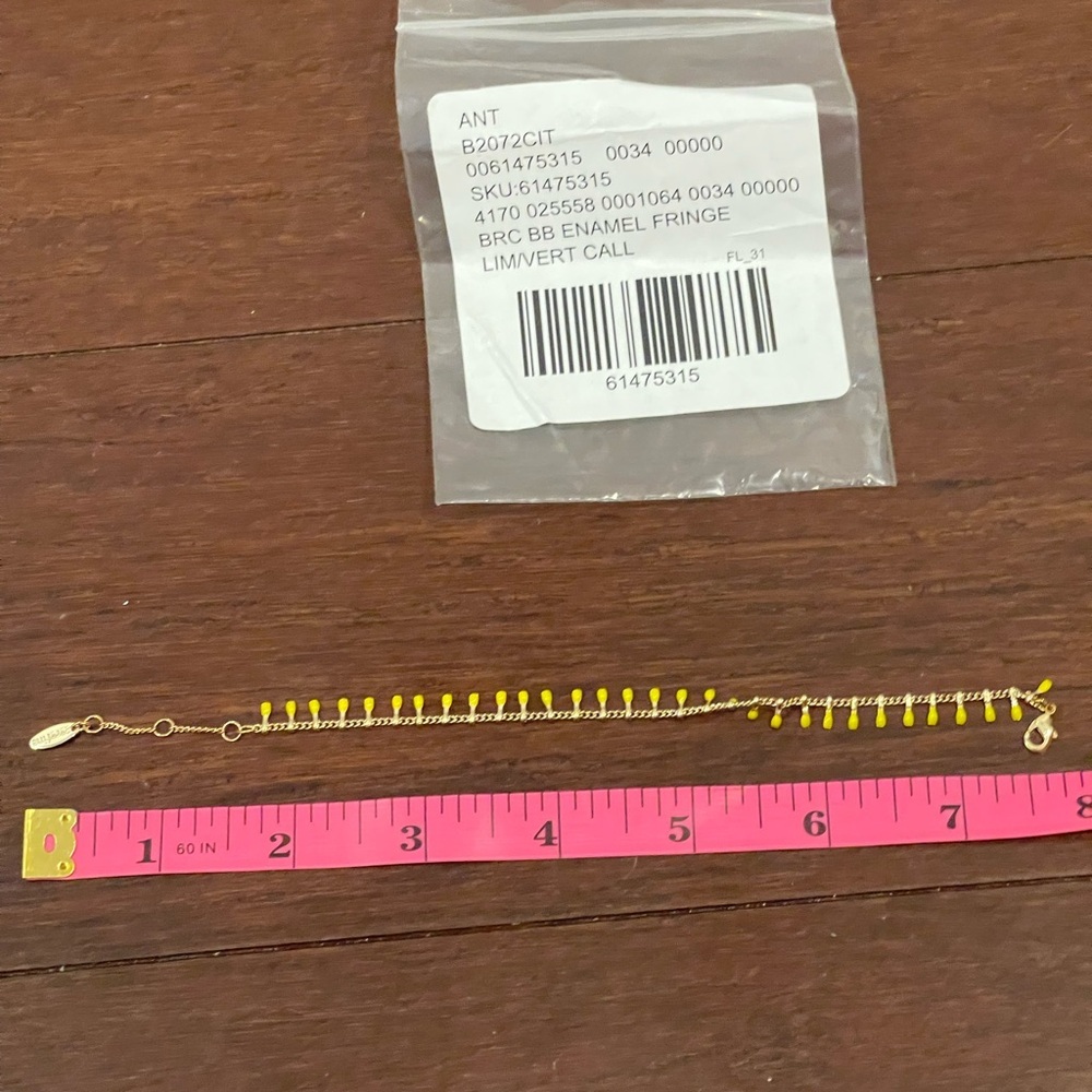 nwt serefina Gold and Yellow Enamel Fringe Bracelet